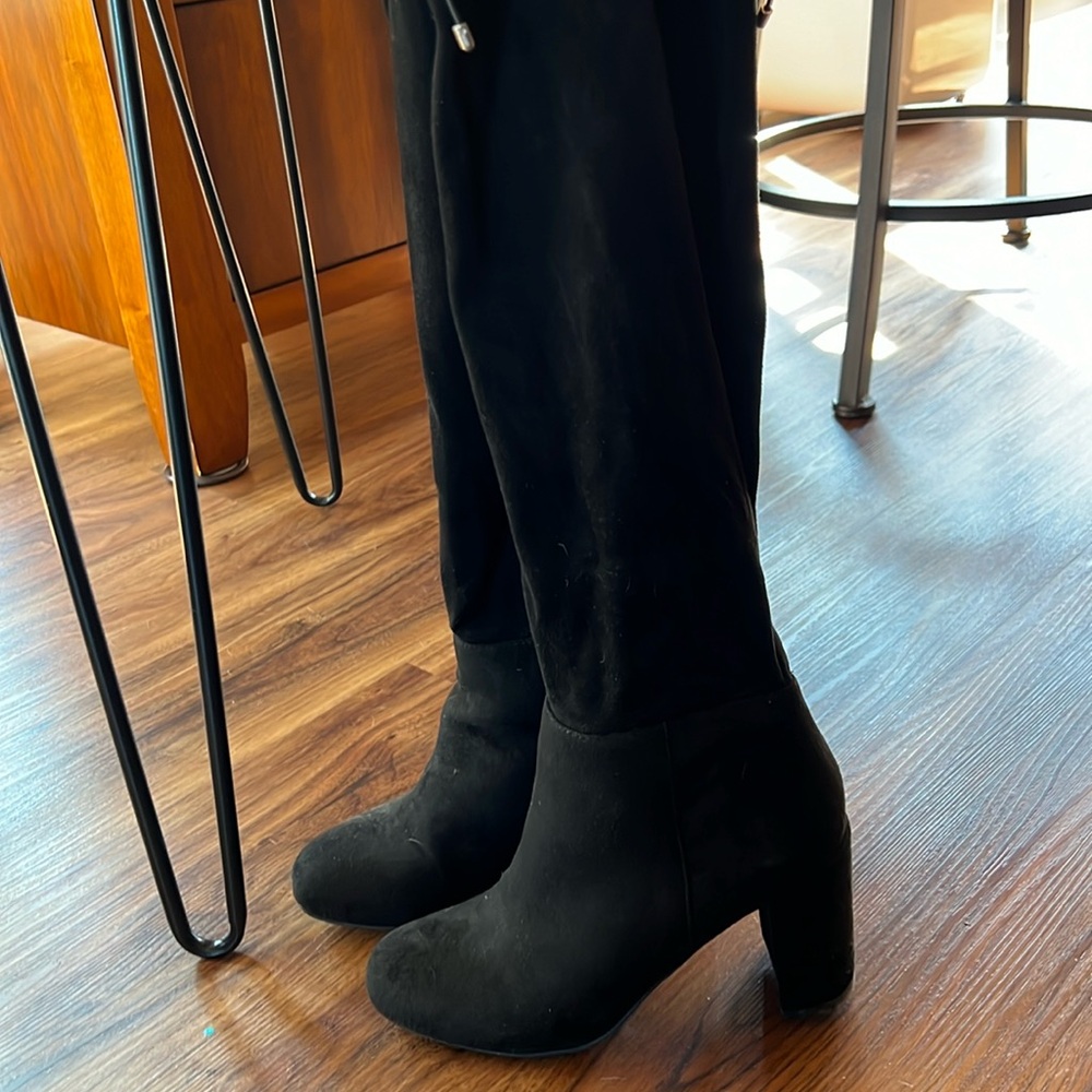 Over the knee lace up boots